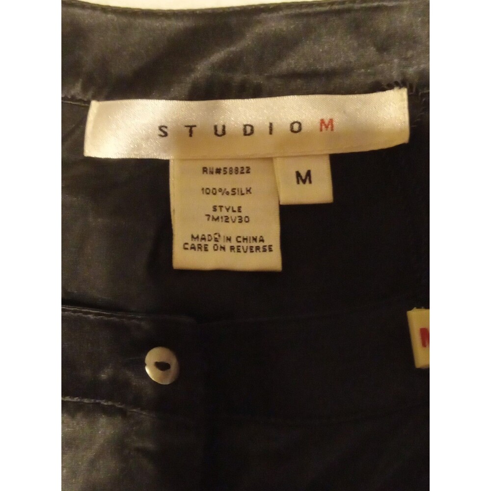 Studio M 100% Silk Blouse Medium - Picture 8 of 11